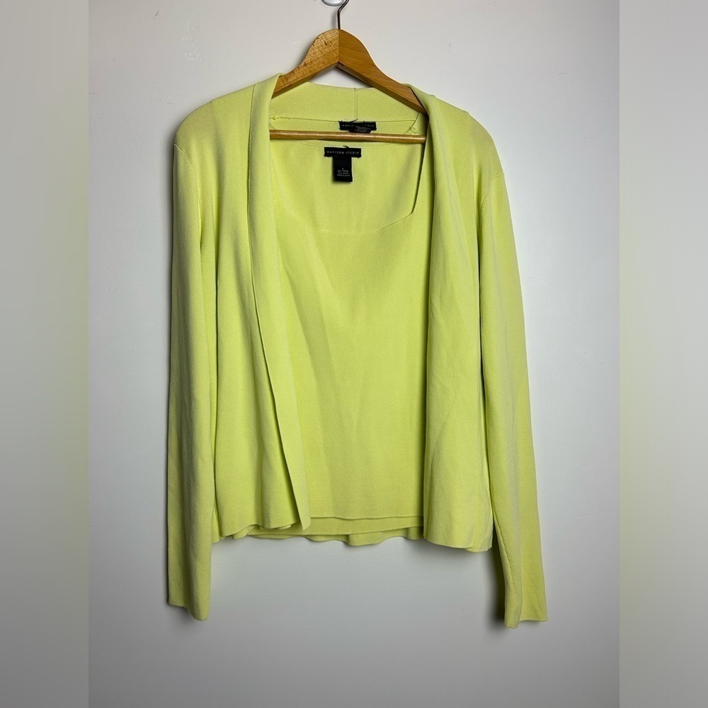 Madison studio y2K 2pieces set Green  cardigan tank top classic‎ old money S/M